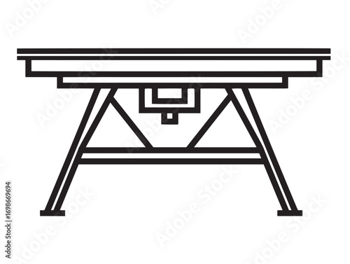 Industrial Welding Table Icon in Sleek Functional Minimal Vector Artwork Style