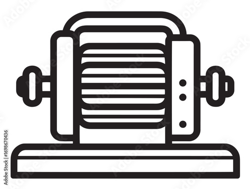 Functional Utility Winch Icon in Clean Professional Minimal Vector Line Artwork