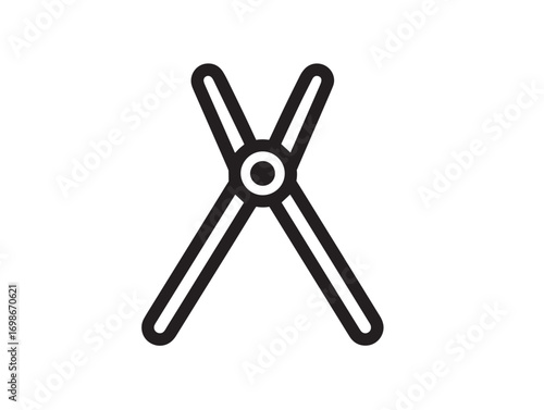 Heavy Duty Wire Cutters Icon in Clean Modern Minimal Vector Illustration