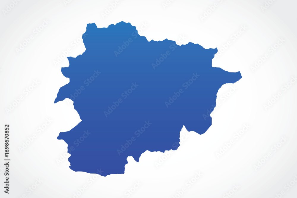 Vector graphic artwork suitable for print and web containing flat detailed map of ANDORRA Vector graphic artwork suitable for print and web containing flat detailed map of ANDORRA