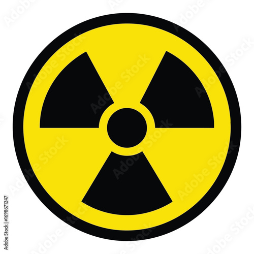Vector art of radioactive symbol warning sign, nuclear hazard alert, radiation danger icon
