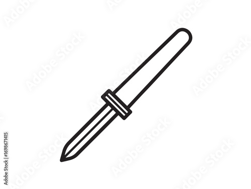 Durable Wood Chisel Tool Icon in Sleek Modern Minimal Vector Artwork Style