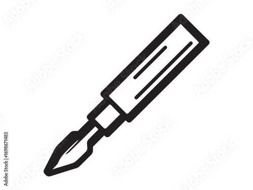 Functional Wood Chisel Icon in Professional Minimal Vector Line Illustration Design