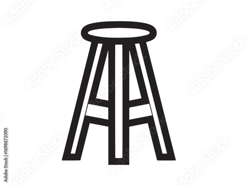 Functional Work Stool Tool Icon in Sleek Minimal Vector Illustration Artwork