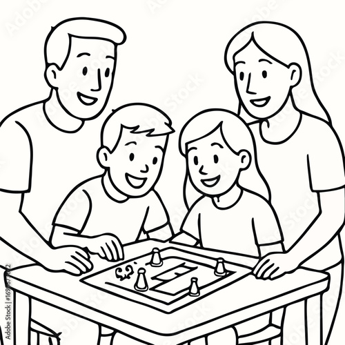 family playing game