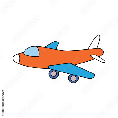 Toy Passenger Plane Vector Art