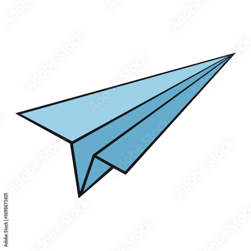 Simple Toy Paper Airplane Vector Art
