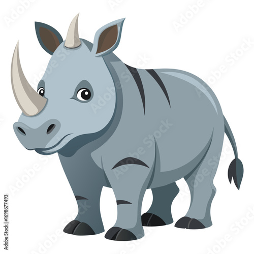 Majestic rhino illustration showcasing wildlife beauty, perfect for educational materials, conservation campaigns, and children's books, adding a touch of wild charm, graphic animal