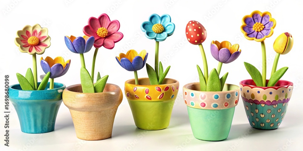 Obraz premium colorful tulips in pots