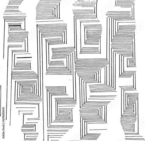 Black and white geometric pattern. Tileable texture background.