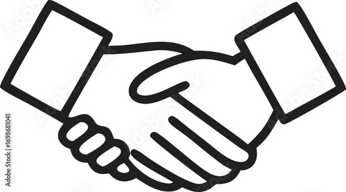 Strong handshake signifies a successful business partnership and mutual agreement icon vector