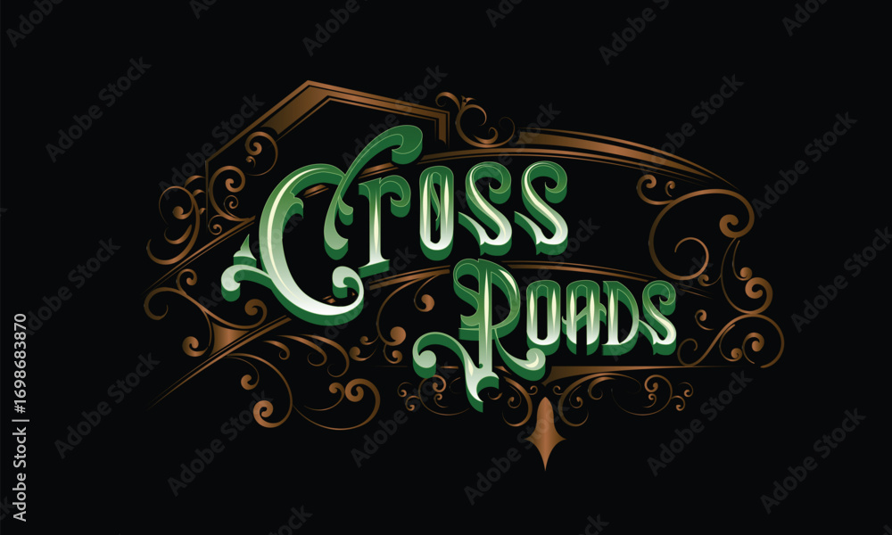 Obraz premium CROSS ROADS lettering custom logo design