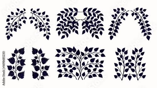 Elegant botanical motifs and decorative floral elements for stunning design projects