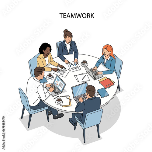 business people working together