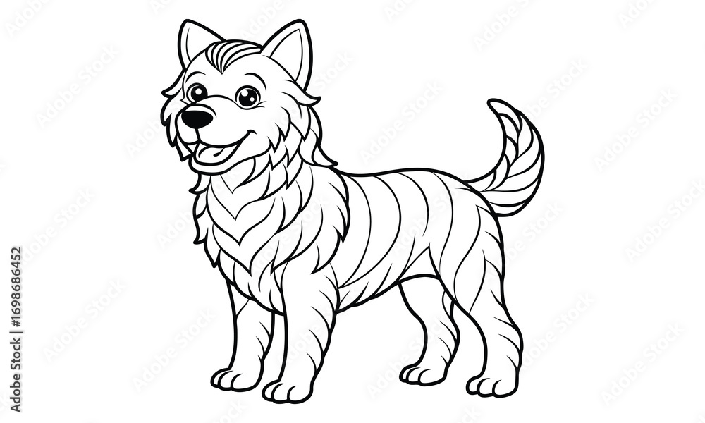Fototapeta premium Bear dog Kids t shirt design silhouette and vector line art, Detailed High-Quality Line Art, Suitable for Adult Coloring Books, Stress Relief, Relaxation, and Printable Art Therapy Projects.