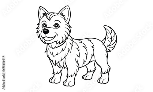 Bear dog Kids t shirt design silhouette and vector line art, Detailed High-Quality Line Art, Suitable for Adult Coloring Books, Stress Relief, Relaxation, and Printable Art Therapy Projects.
