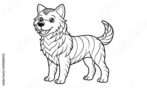 Bear dog Kids t shirt design silhouette and vector line art, Detailed High-Quality Line Art, Suitable for Adult Coloring Books, Stress Relief, Relaxation, and Printable Art Therapy Projects.