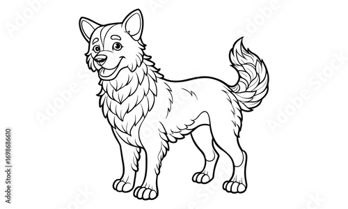 Bear dog Kids t shirt design silhouette and vector line art, Detailed High-Quality Line Art, Suitable for Adult Coloring Books, Stress Relief, Relaxation, and Printable Art Therapy Projects.