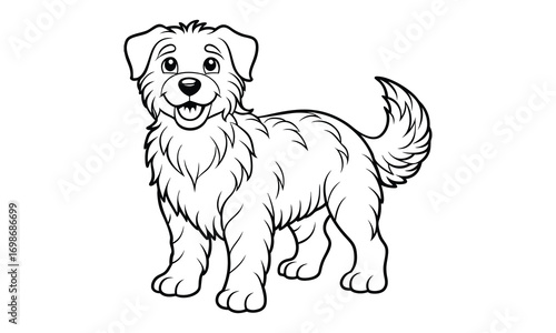 Bear dog Kids t shirt design silhouette and vector line art, Detailed High-Quality Line Art, Suitable for Adult Coloring Books, Stress Relief, Relaxation, and Printable Art Therapy Projects.