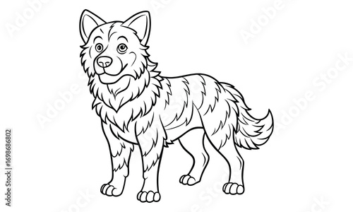 Bear dog Kids t shirt design silhouette and vector line art, Detailed High-Quality Line Art, Suitable for Adult Coloring Books, Stress Relief, Relaxation, and Printable Art Therapy Projects.