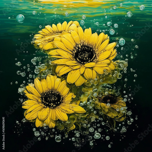 Abstract image of yellow flowers