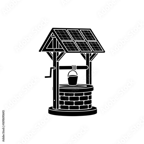 Modern solar powered water well system for sustainable resource access and drought relief