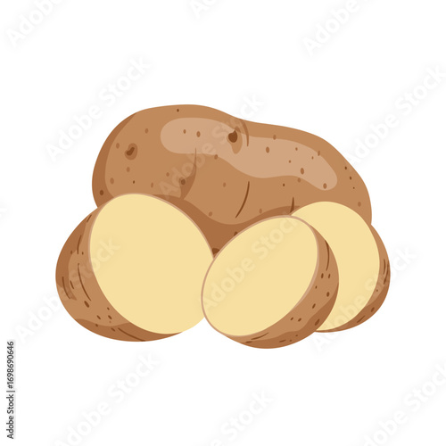 Fresh ripe potatoes healthy root vegetable for cooking and nutrition