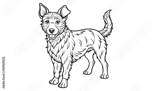 Tucker dog Kids t shirt design silhouette and vector line art, Detailed High-Quality Line Art, Suitable for Adult Coloring Books, Stress Relief, Relaxation, and Printable Art Therapy Projects.