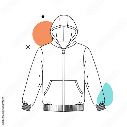 Stylish zip-up hooded jacket with kangaroo pocket and ribbed cuffs perfect for casual wear and outdoor activities