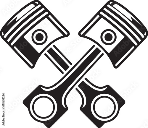 Crossed pistons mechanical components engine automotive