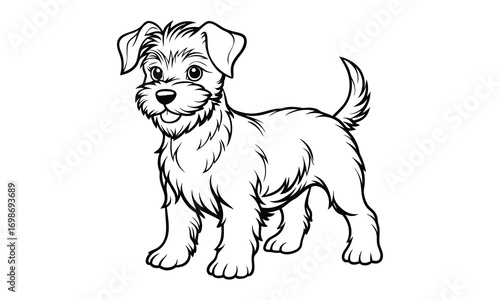 Roxy dog Kids t shirt design silhouette and vector line art, Detailed High-Quality Line Art, Suitable for Adult Coloring Books, Stress Relief, Relaxation, and Printable Art Therapy Projects.