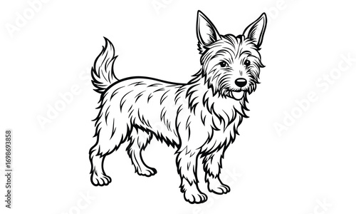 Roxy dog Kids t shirt design silhouette and vector line art, Detailed High-Quality Line Art, Suitable for Adult Coloring Books, Stress Relief, Relaxation, and Printable Art Therapy Projects.