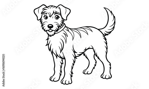 Roxy dog Kids t shirt design silhouette and vector line art, Detailed High-Quality Line Art, Suitable for Adult Coloring Books, Stress Relief, Relaxation, and Printable Art Therapy Projects.