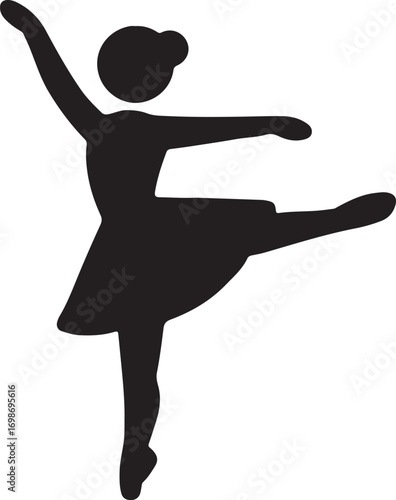 Elegant ballet dancer in motion artistic illustration with vibrant color palette