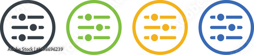 illustration, four, design, icon, slider, vector, colors, settings