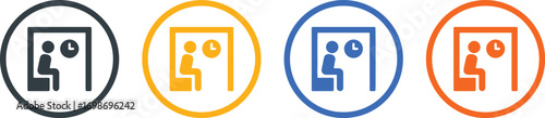 illustration, room, waiting, four, design, icon, vector, colors