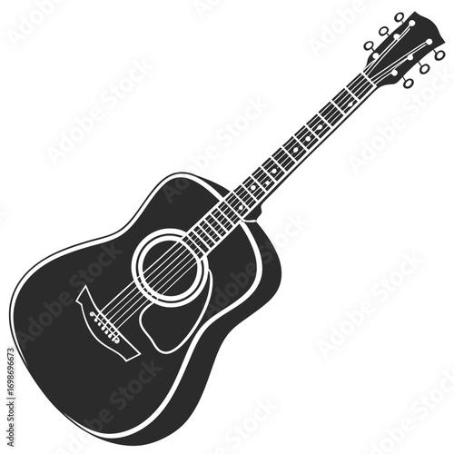 acoustic guitar isolated on white