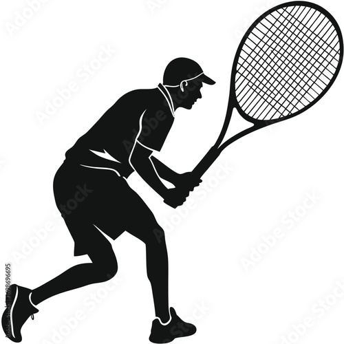 tennis player silhouette