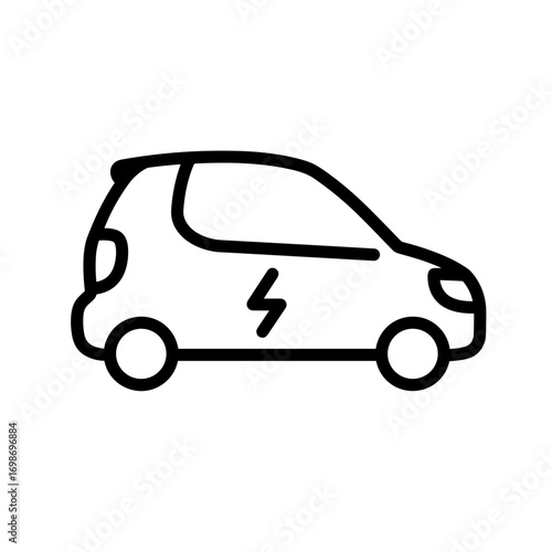 Electric car icon symbolizing eco transport and environment & ecology icons  