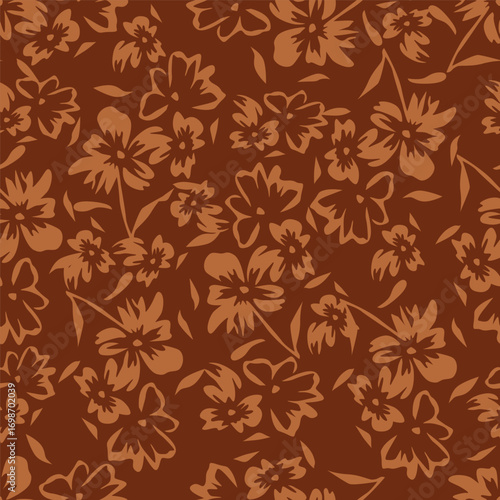 Summer flowers seamless pattern. Watercolor background. Hand painted illustration