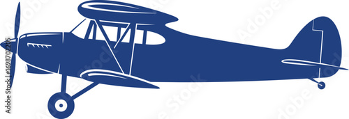 a classic airplane silhouette on transparent background