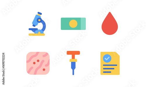 Pathology tools and icons set for medical design and educational use