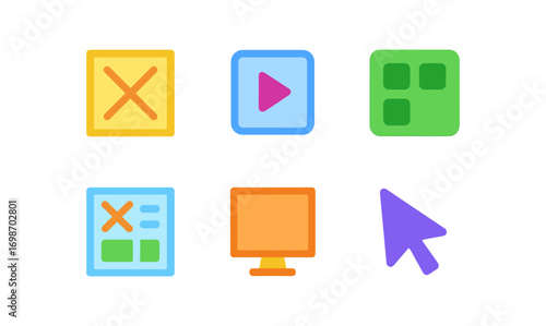 Modern ux design icons collection for digital interface elements and user experience enhancement