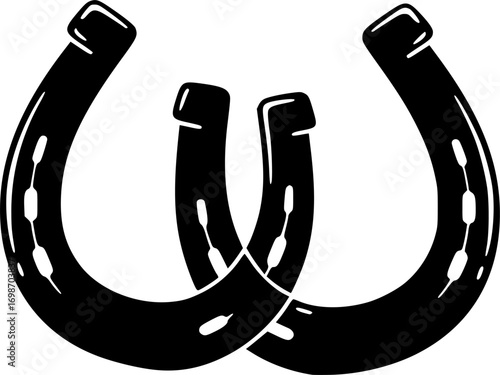 vector two connected horseshoes as luck symbol
