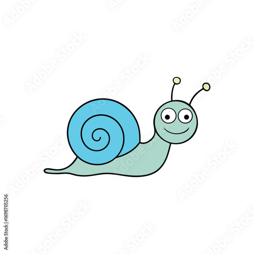 A colorful funny snail with big spiral shell vector art illustartion