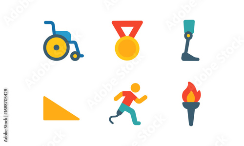 Paralympic sports icons collection for inclusive design and promotion