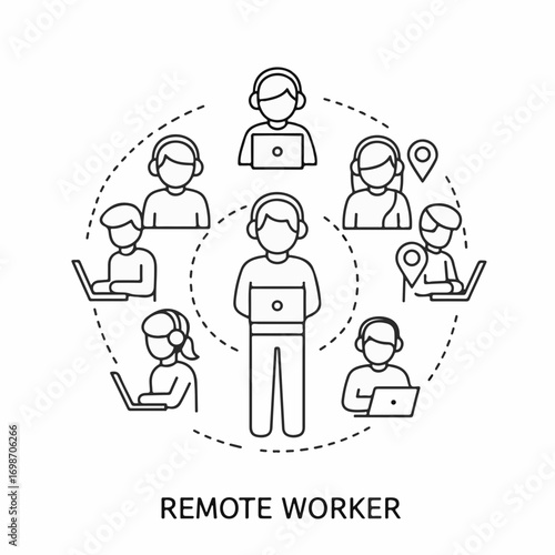Diverse team collaborating remotely, connecting digitally for shared success