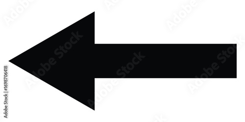 Arrowhead long vector icons. Bold pointing vector arrow icons. Isolated dark black side pointing vector arrow set. Black long line arrow icon on white background. 