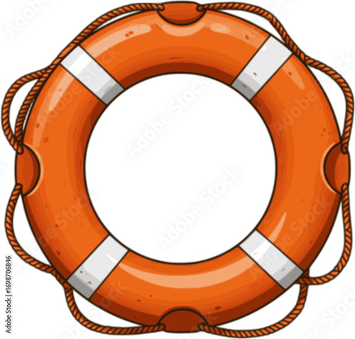 vector lifebuoy. life ring with rope
