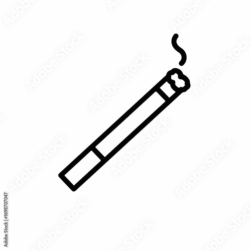 Simple line art illustration of a lit cigarette with smoke